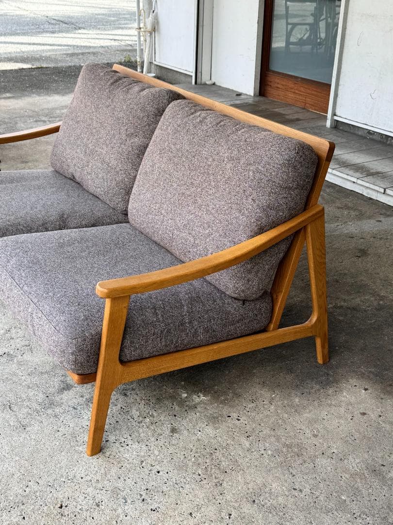 シギヤマ家具 ロクサー 2.5人掛けソファ オーク無垢 布張り木フレーム 北欧