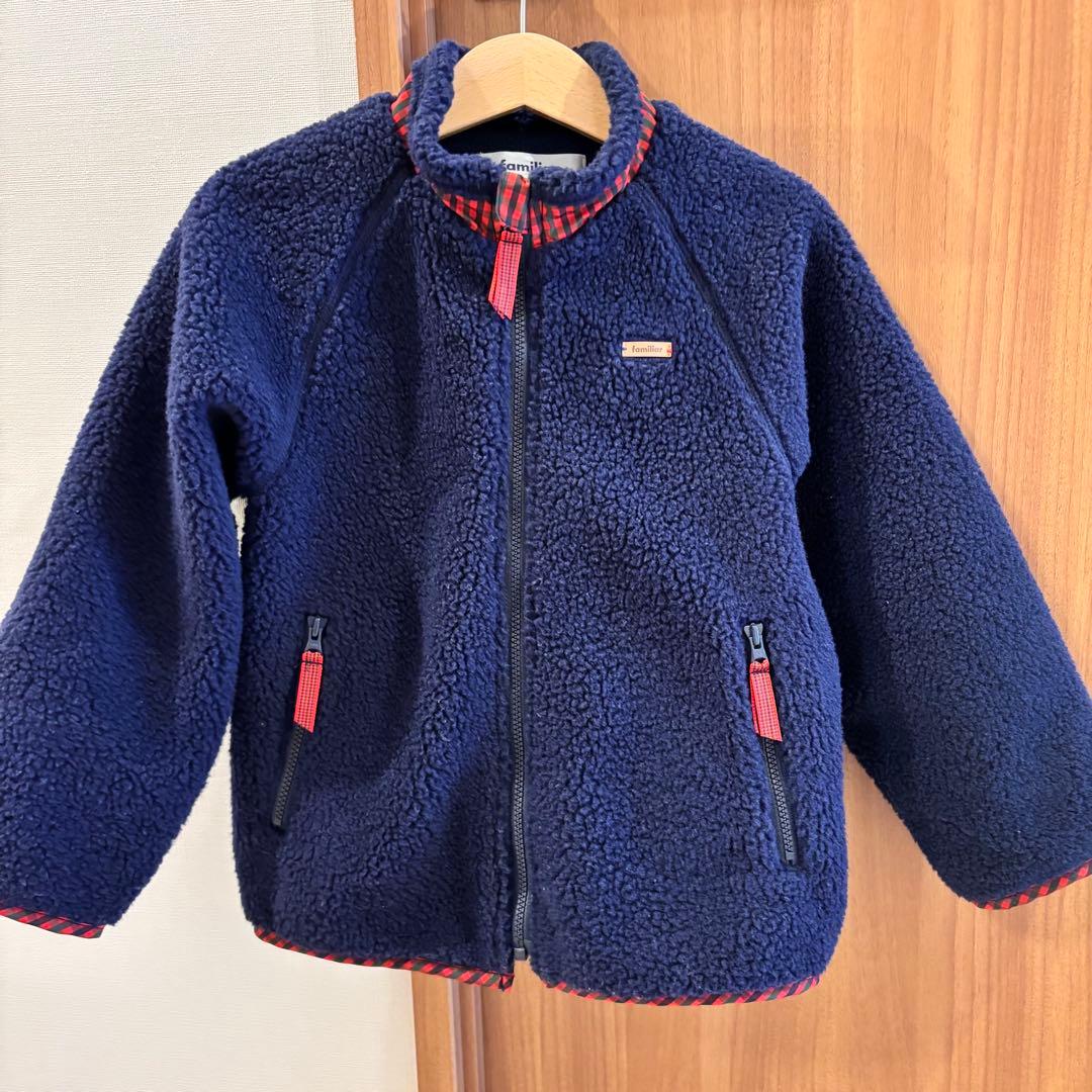 ファミリア familiar ボアブルゾン ジャケット アウター ネイビー110