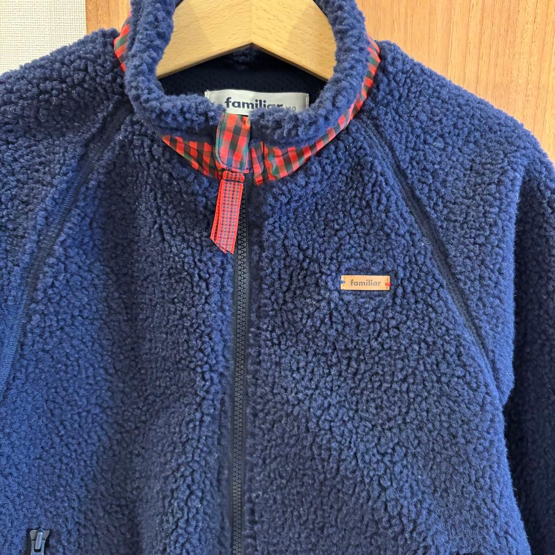 ファミリア familiar ボアブルゾン ジャケット アウター ネイビー110