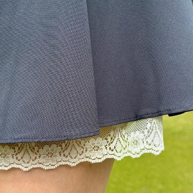 ●●最安価！バックリボンスカート●●レース付き プリーツスカート 韓国ゴルフ