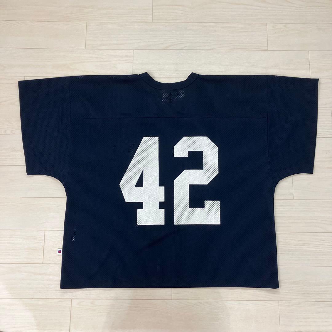 WOODBLOCK フットボール 半袖シャツ メッシュ素材 ネイビー