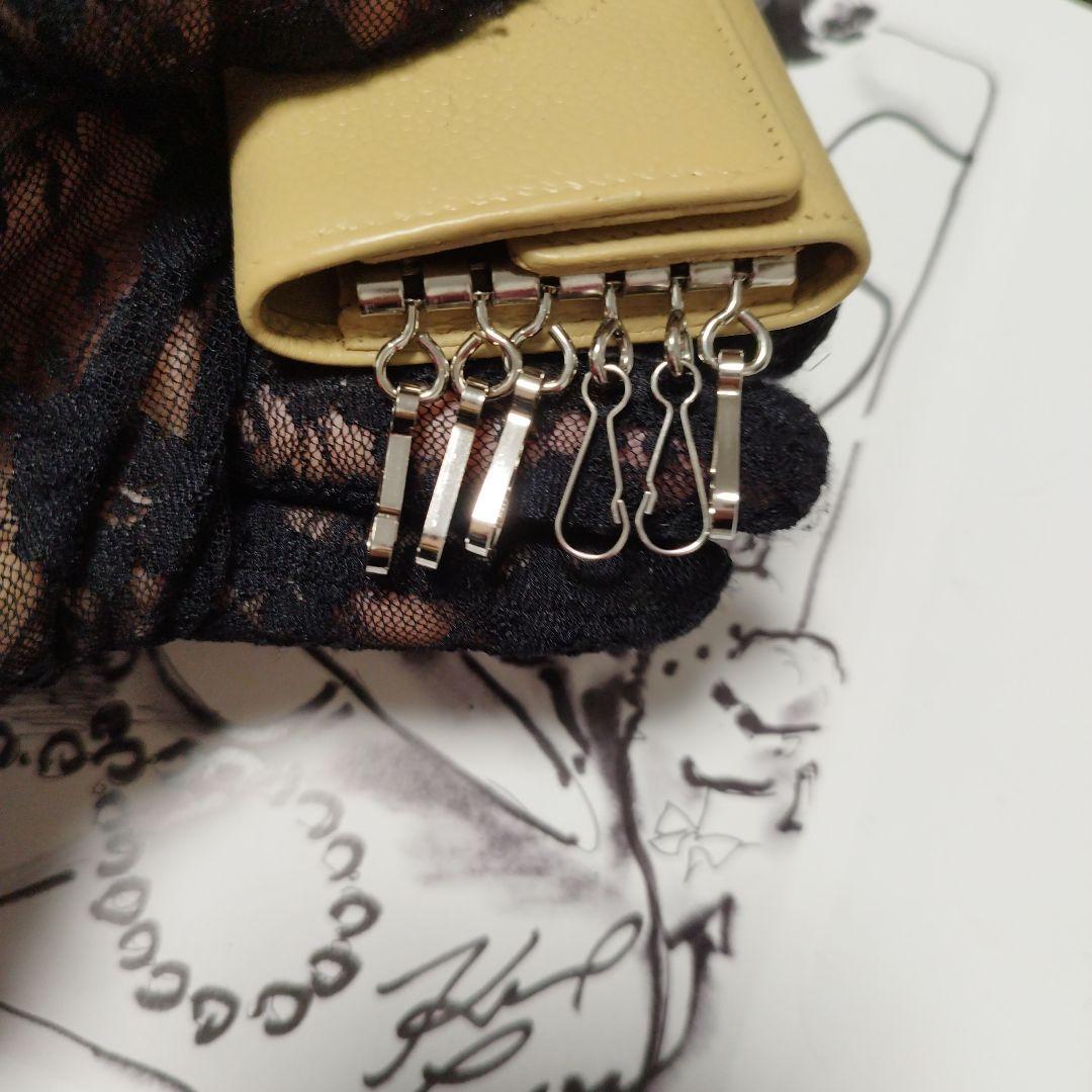 CHANEL イエローベージュ キャビアレザー キーケース