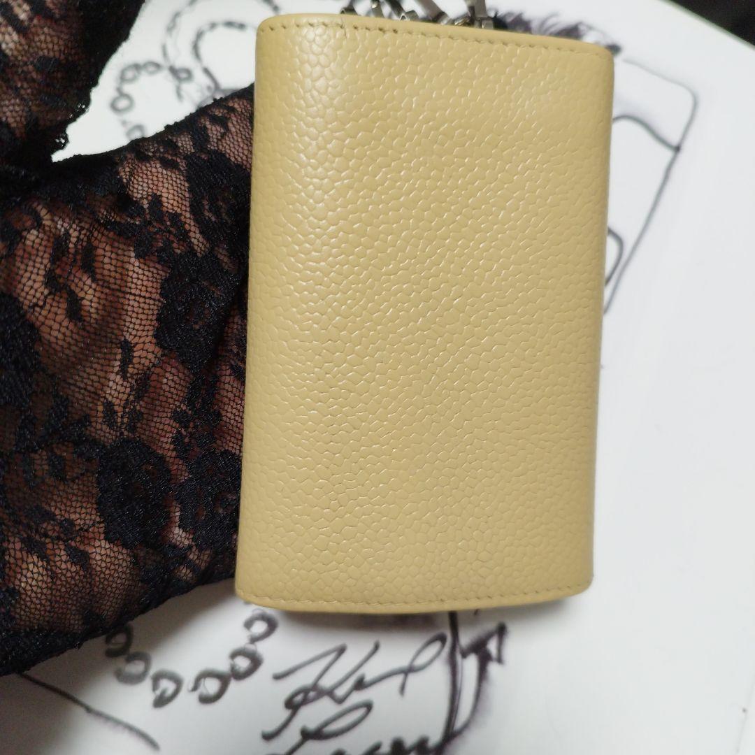 CHANEL イエローベージュ キャビアレザー キーケース
