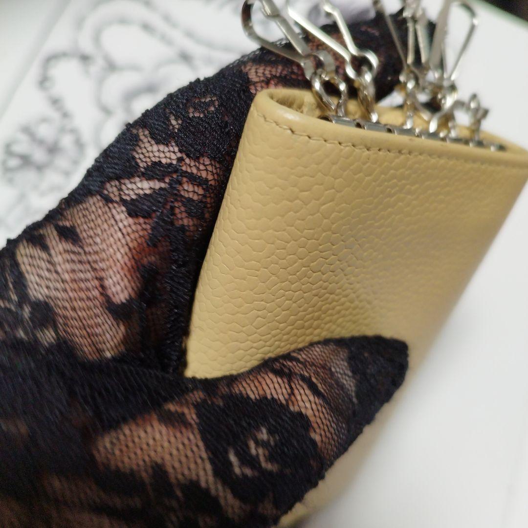 CHANEL イエローベージュ キャビアレザー キーケース