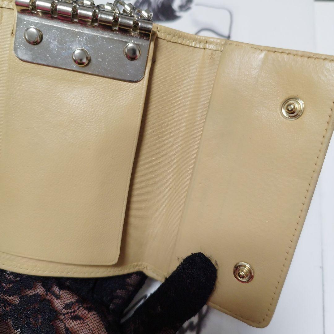 CHANEL イエローベージュ キャビアレザー キーケース