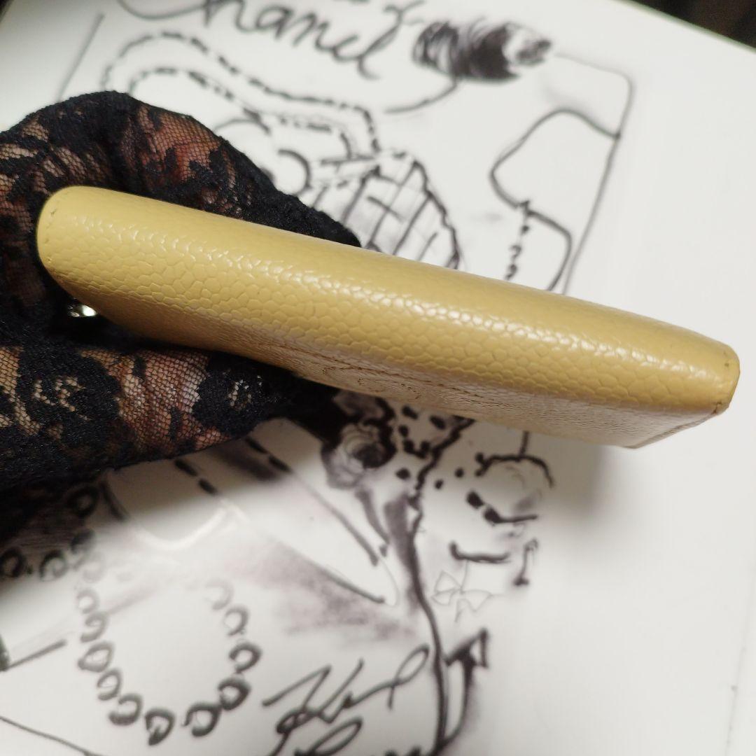 CHANEL イエローベージュ キャビアレザー キーケース