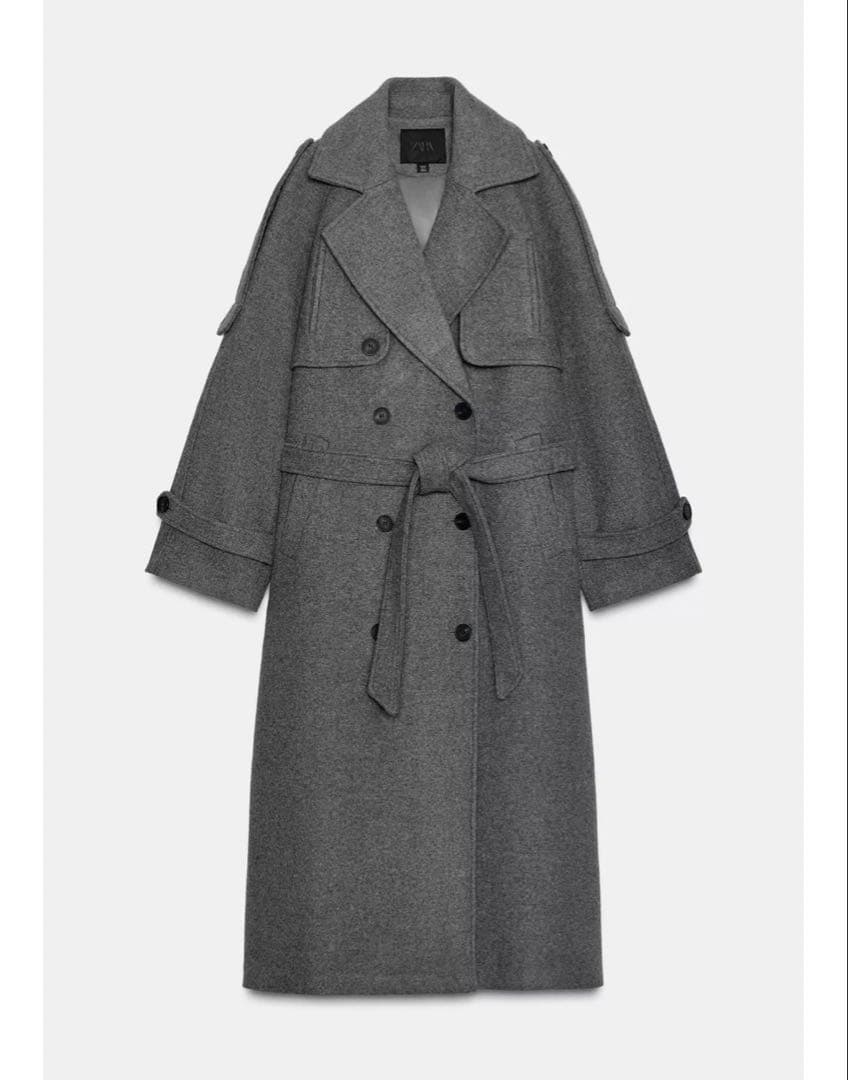 タグ付き　zara ダブルブレストコート