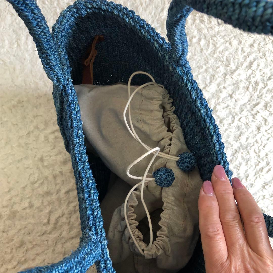 新品未使用　パラスパレス　カゴバック　夏カゴバック取り外しポーチ付　持ち手レザー