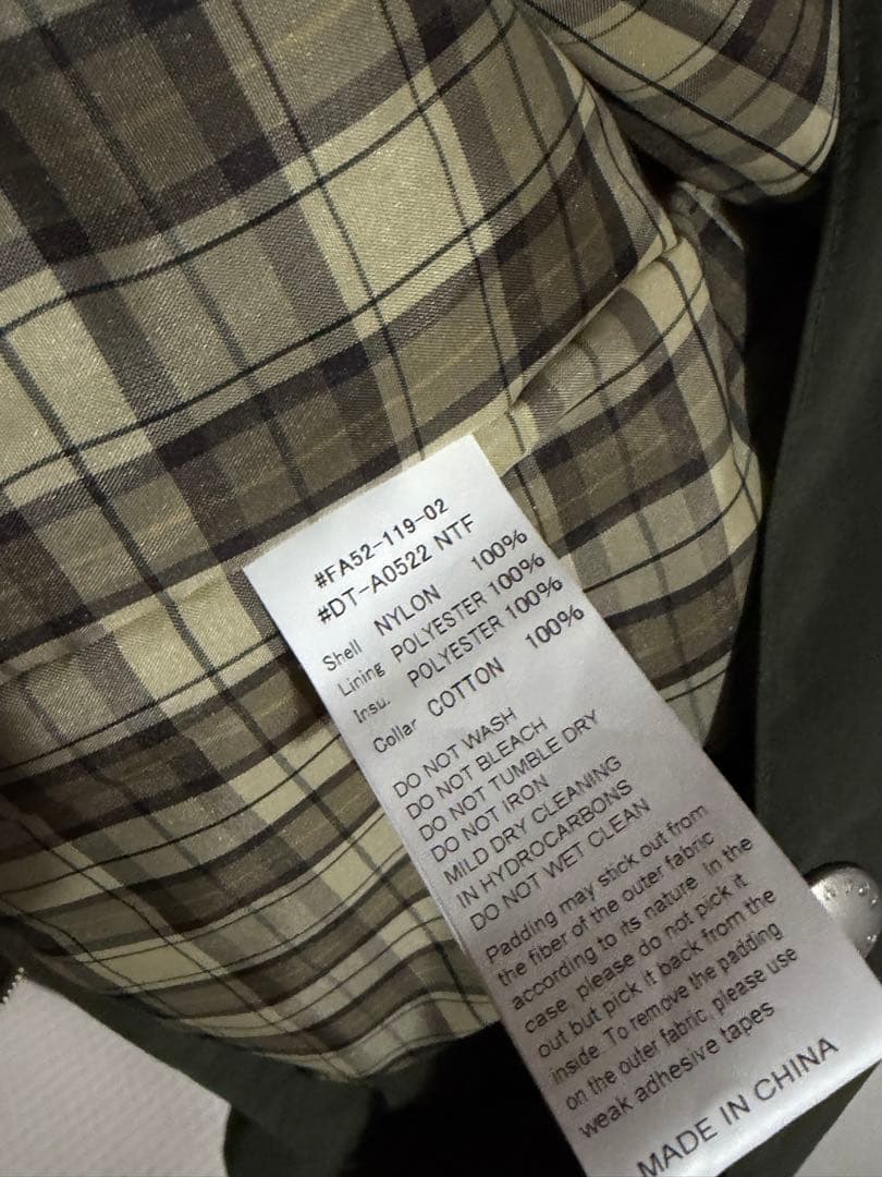 美品　DANTON ナイロンタフタショート　オリーブ ジャケット　36