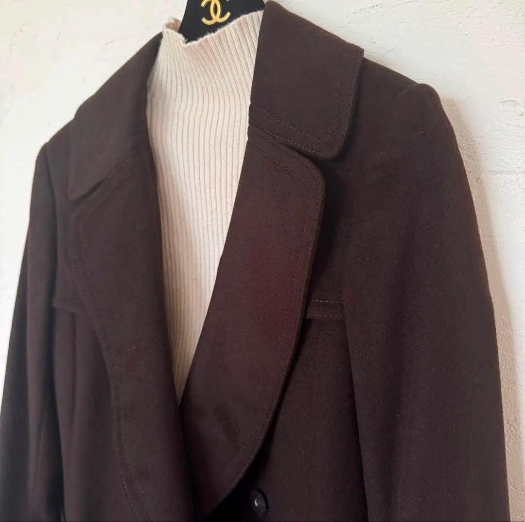 Sillyさま☆イタリア製アニオナ　ピュアカシミヤ ベルテッドコート