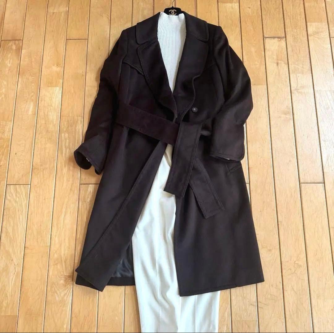 Sillyさま☆イタリア製アニオナ　ピュアカシミヤ ベルテッドコート