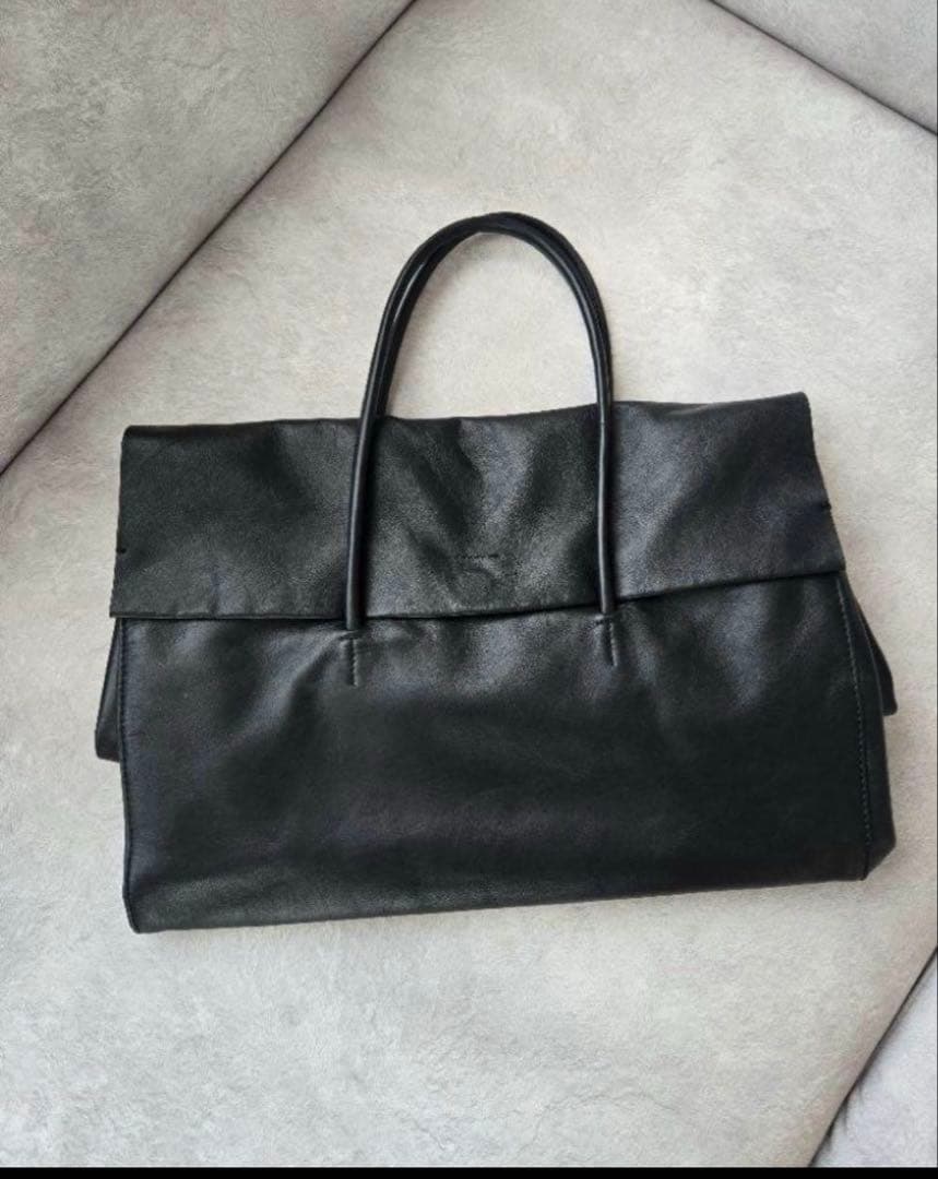 人気ウィムガゼット【Hoaw.】 黒いレザービジネスバッグ