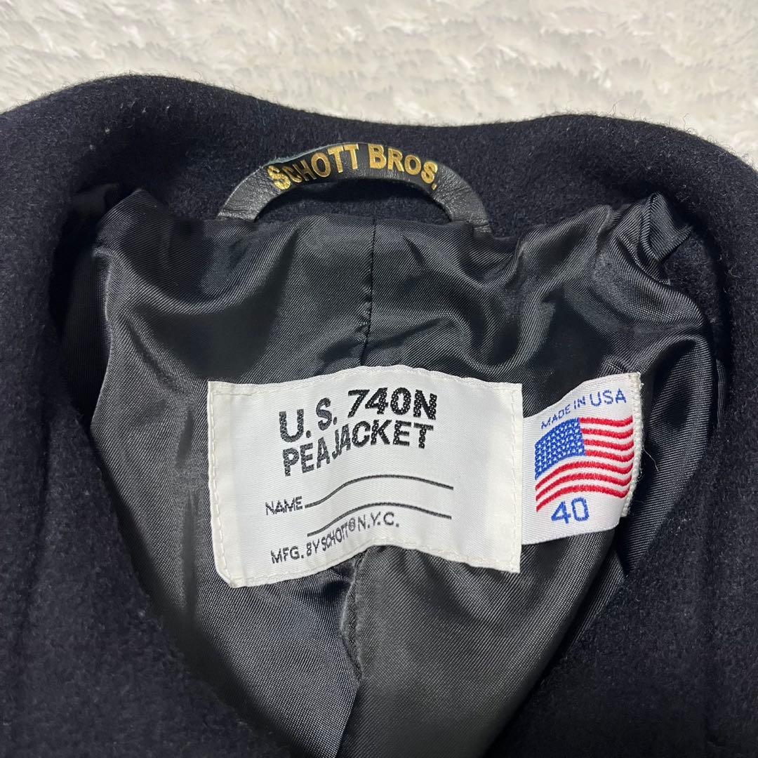 美品 ショット 720N ピーコート 上野商会 日本別注 ブラック 40サイズ