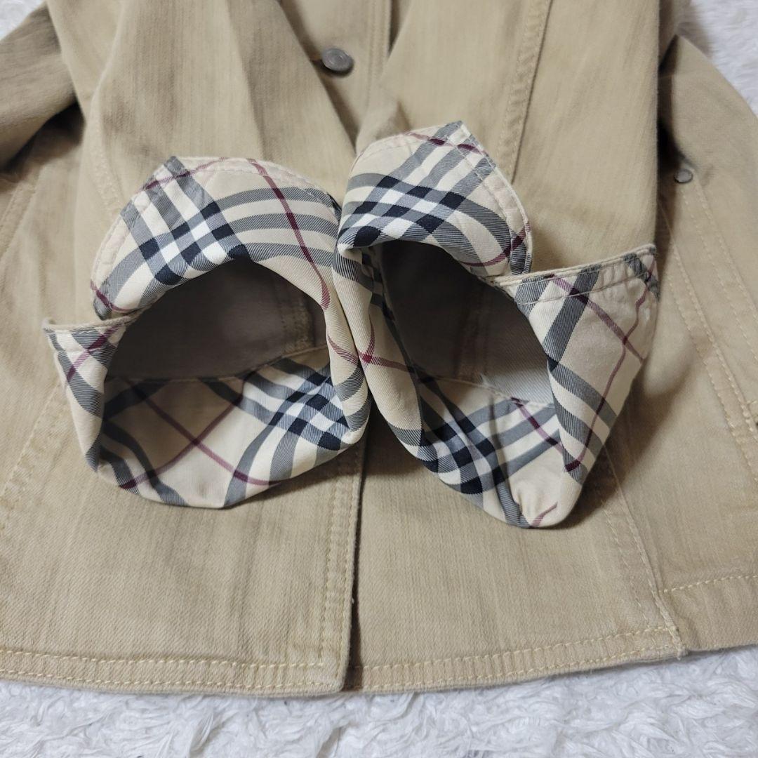 美品✨　バーバリーロンドン　デニムジャケット　ノバチェック　42　XL相当　ロゴ