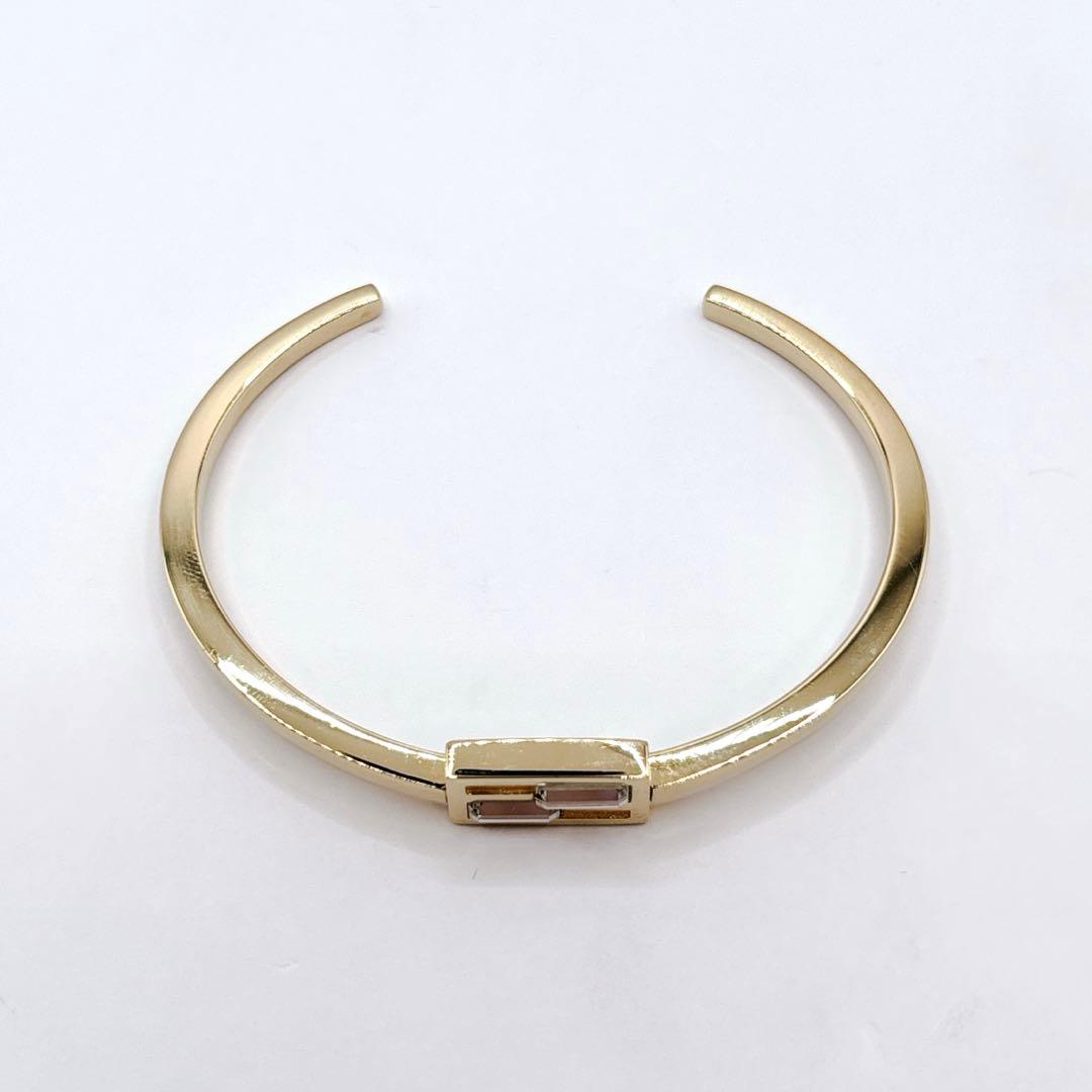 【美品】 FENDI バングル ブレスレット FFロゴ ズッカ ゴールド