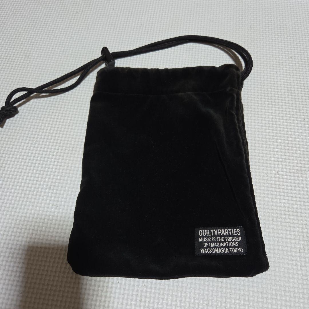 ワコマリアGUILTYPARTIES ベルベット巾着ベロアバッグ 黒