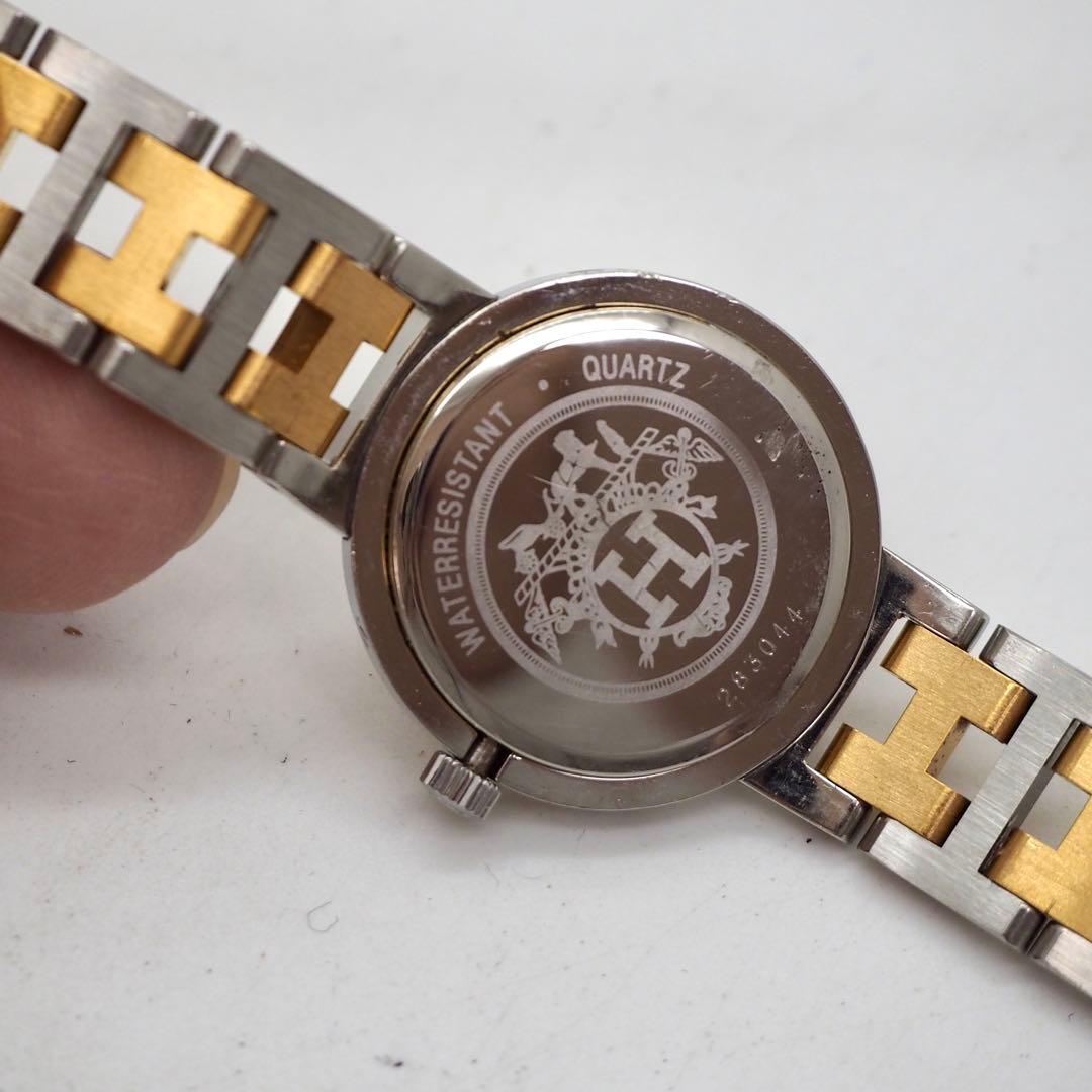 73 稼働 HERMES 時計　クリッパー　箱付き　レディース　デイト コンビ