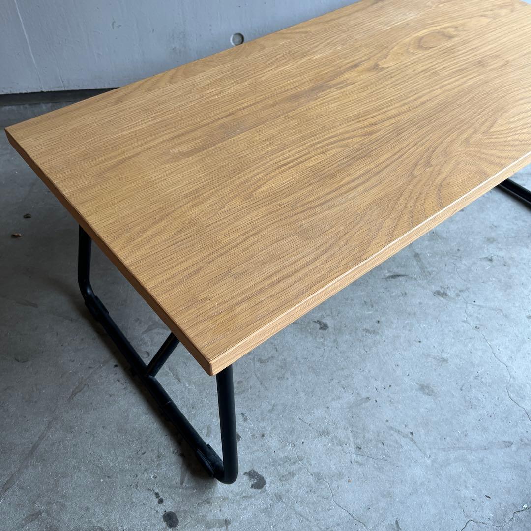 廃盤・希少★無印 折りたたみローテーブル・オーク材・幅９０ｃｍ