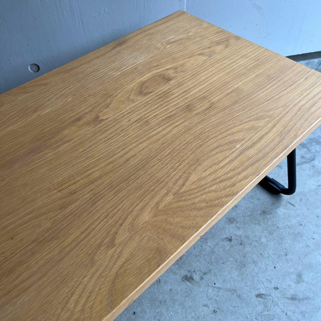 廃盤・希少★無印 折りたたみローテーブル・オーク材・幅９０ｃｍ