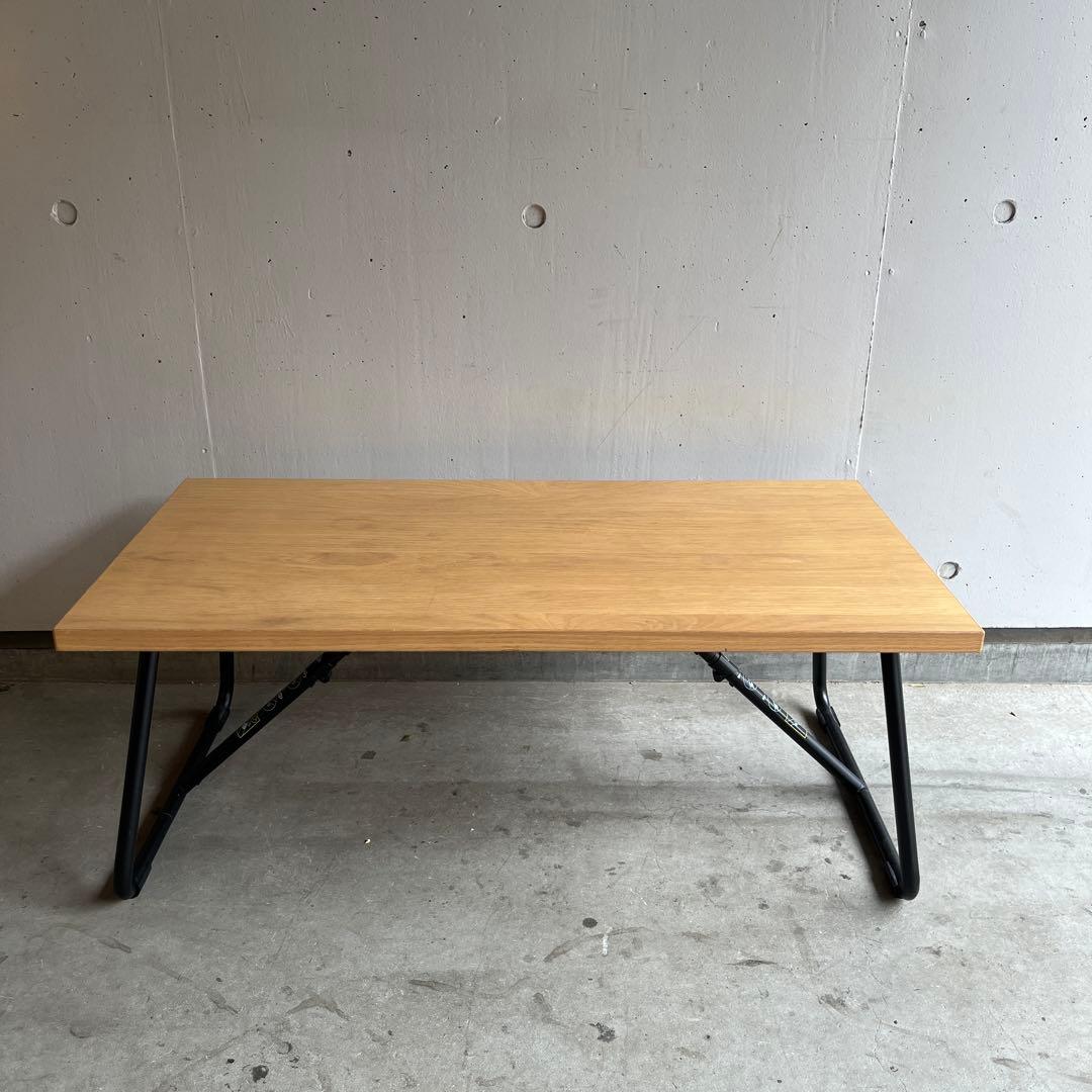 廃盤・希少★無印 折りたたみローテーブル・オーク材・幅９０ｃｍ