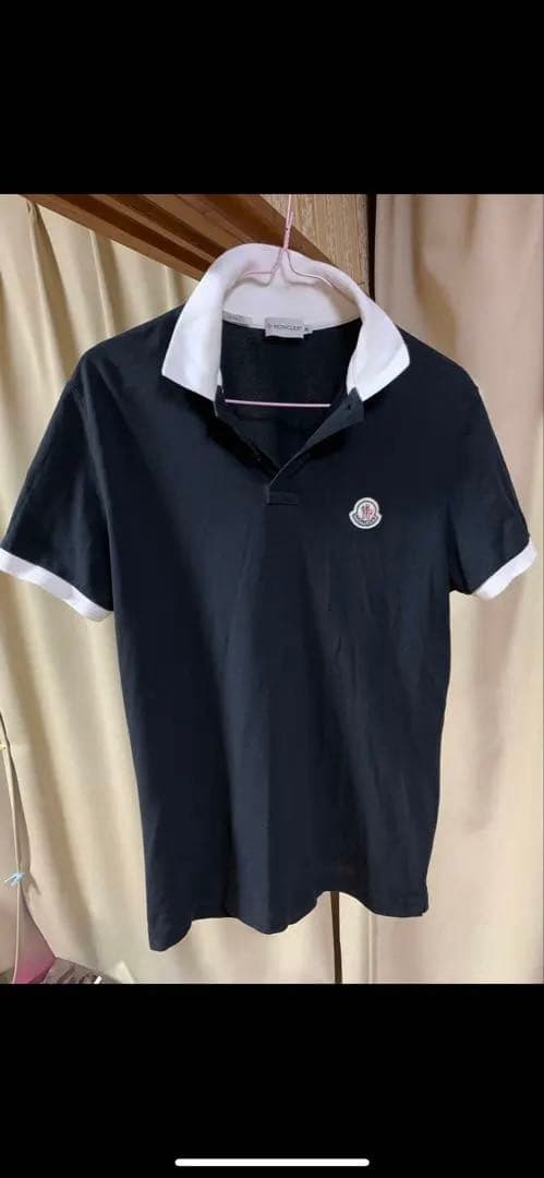 【美品】MONCLER ブラック ポロシャツ