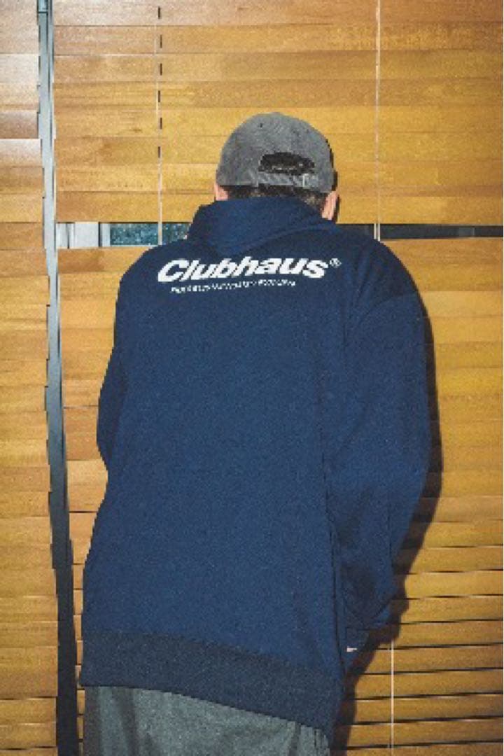 FIDES × CLUBHAUS Logo Parka-NAVY L