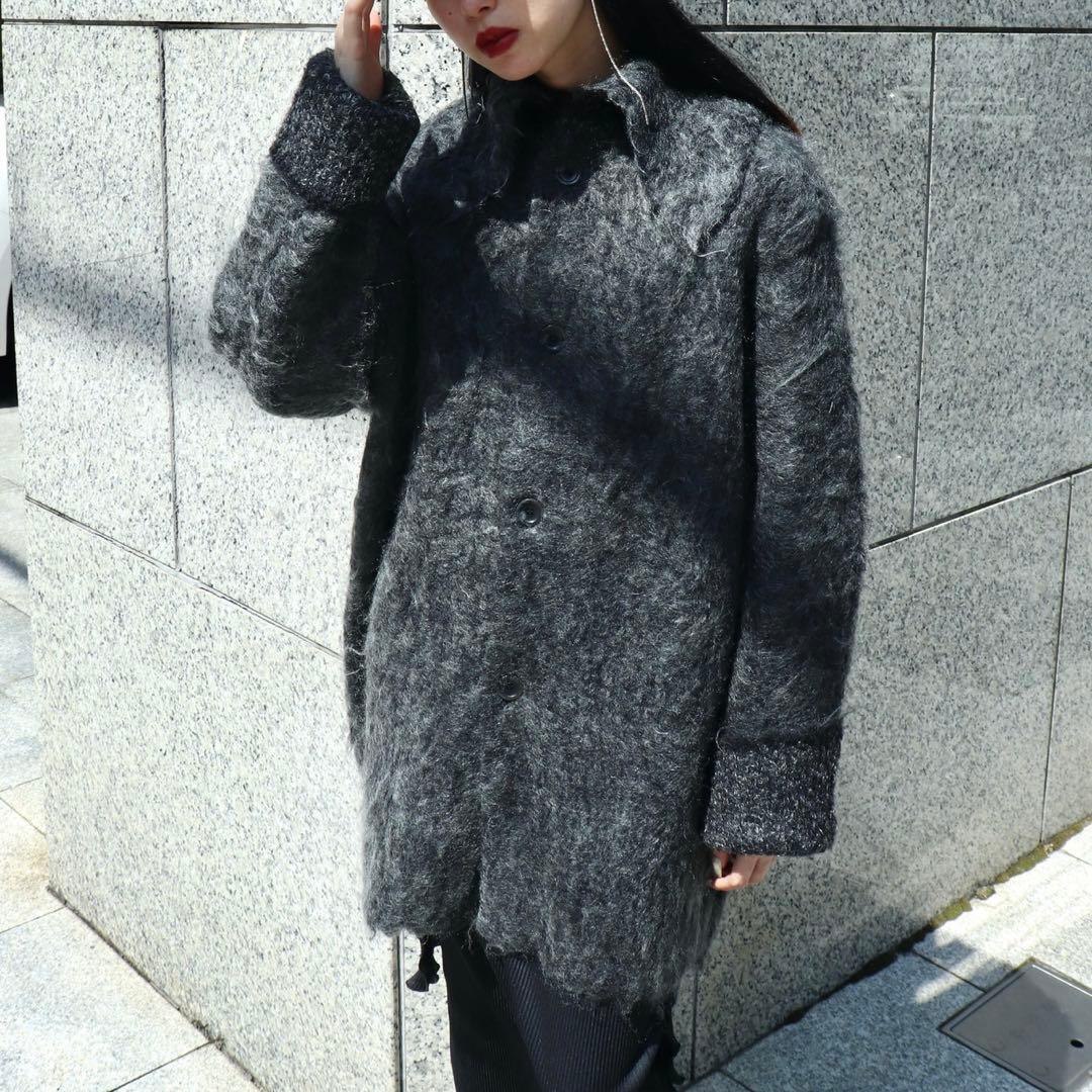 perverze teddy coatモヘアシャギーニットコート