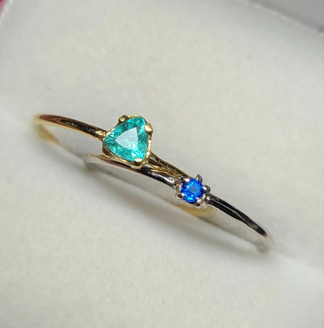 もちこ★バターリャパライバトルマリン&アウイナイト★ リングオーダー