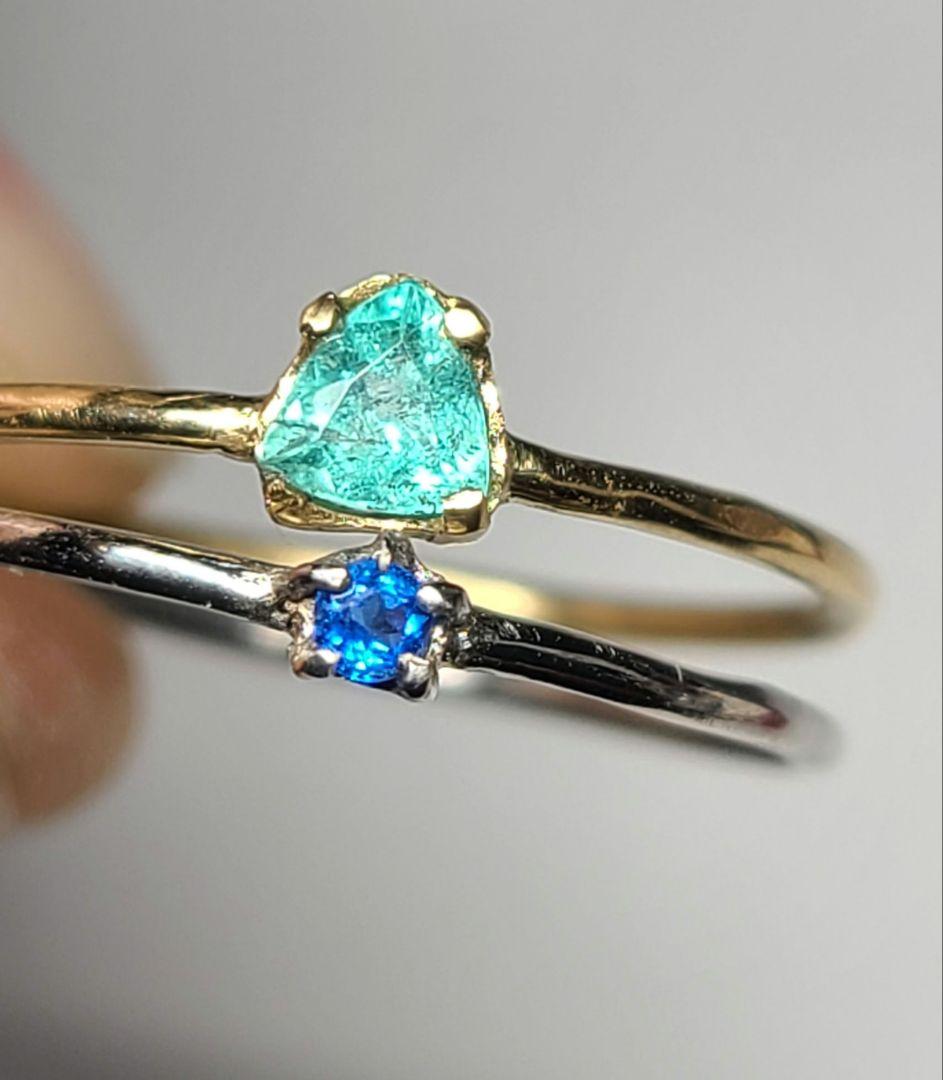 もちこ★バターリャパライバトルマリン&アウイナイト★ リングオーダー