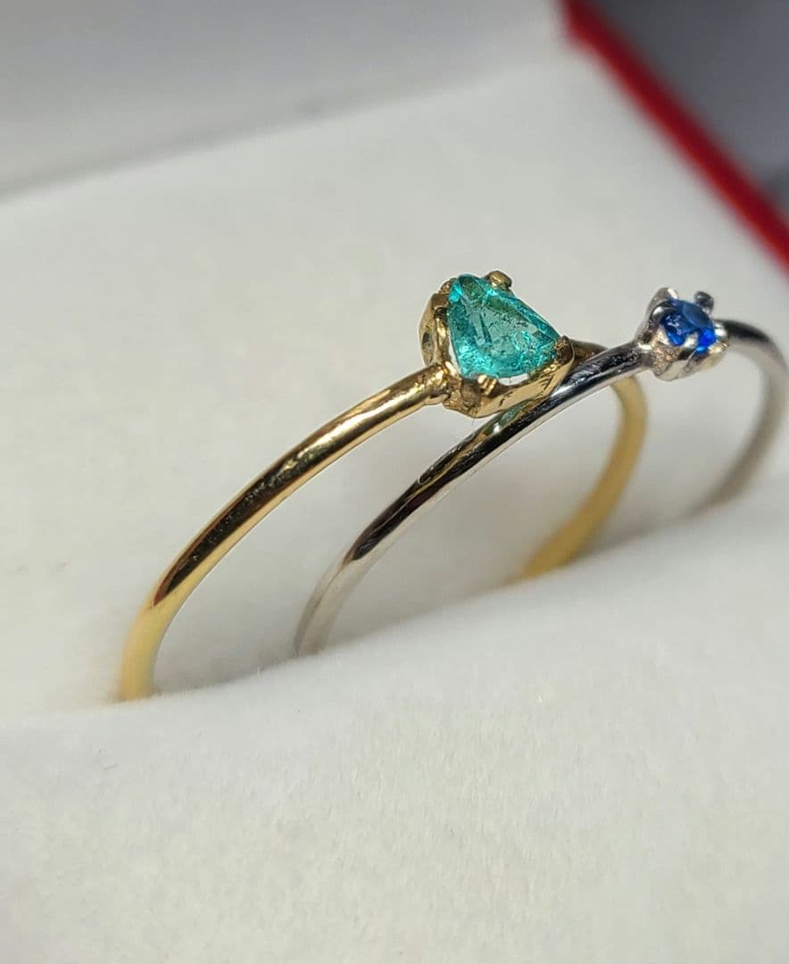 もちこ★バターリャパライバトルマリン&アウイナイト★ リングオーダー