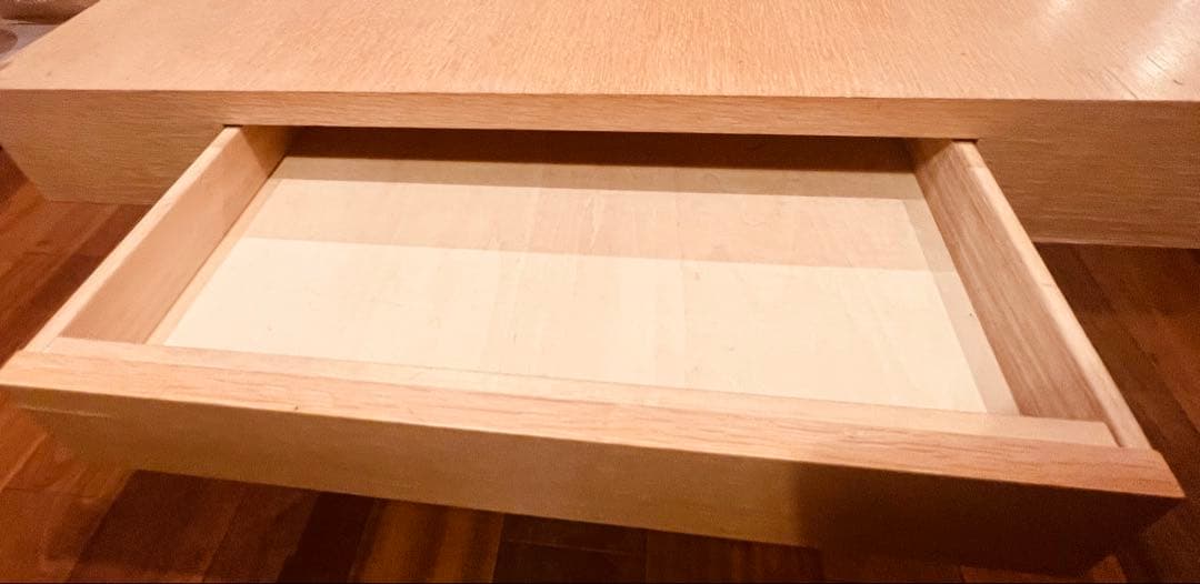 【美品】IDEE イデー スクエア ローテーブル オーク 引き出し付き