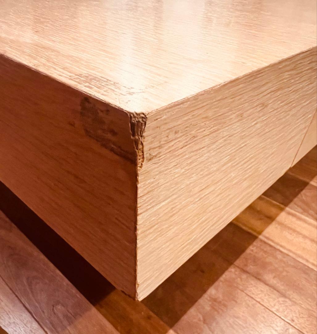 【美品】IDEE イデー スクエア ローテーブル オーク 引き出し付き