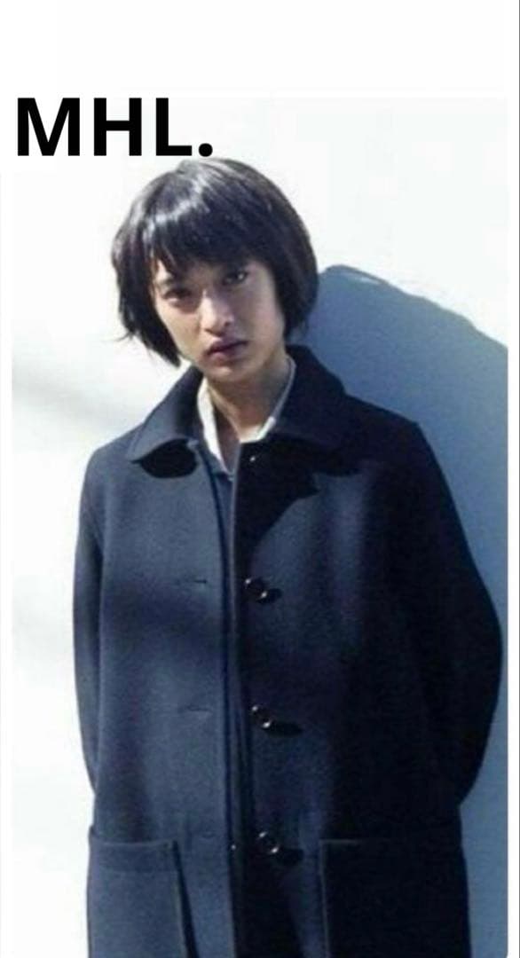 MHL. 門脇麦さん着用 ステンカラー ウールコート マーガレットハウエル M