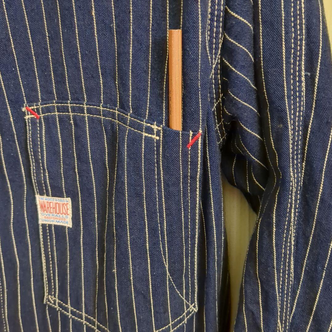 E*o様 未洗い 40 ウエアハウス ストライプカバーオール WAREHOUSE