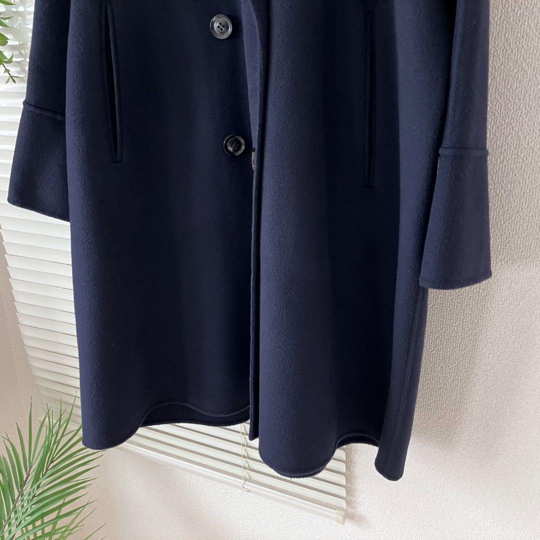 【新品同様】plage スーパー160 Aライン コート 紺 ハミルトン