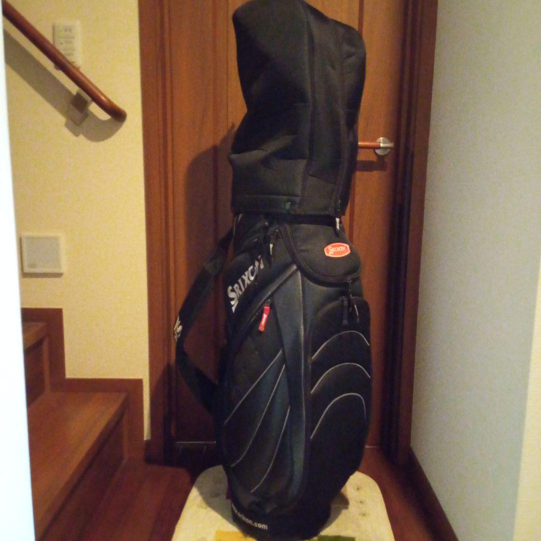 【中古】Srixon ブラック キャディバッグ フード付き　6分割式　9型
