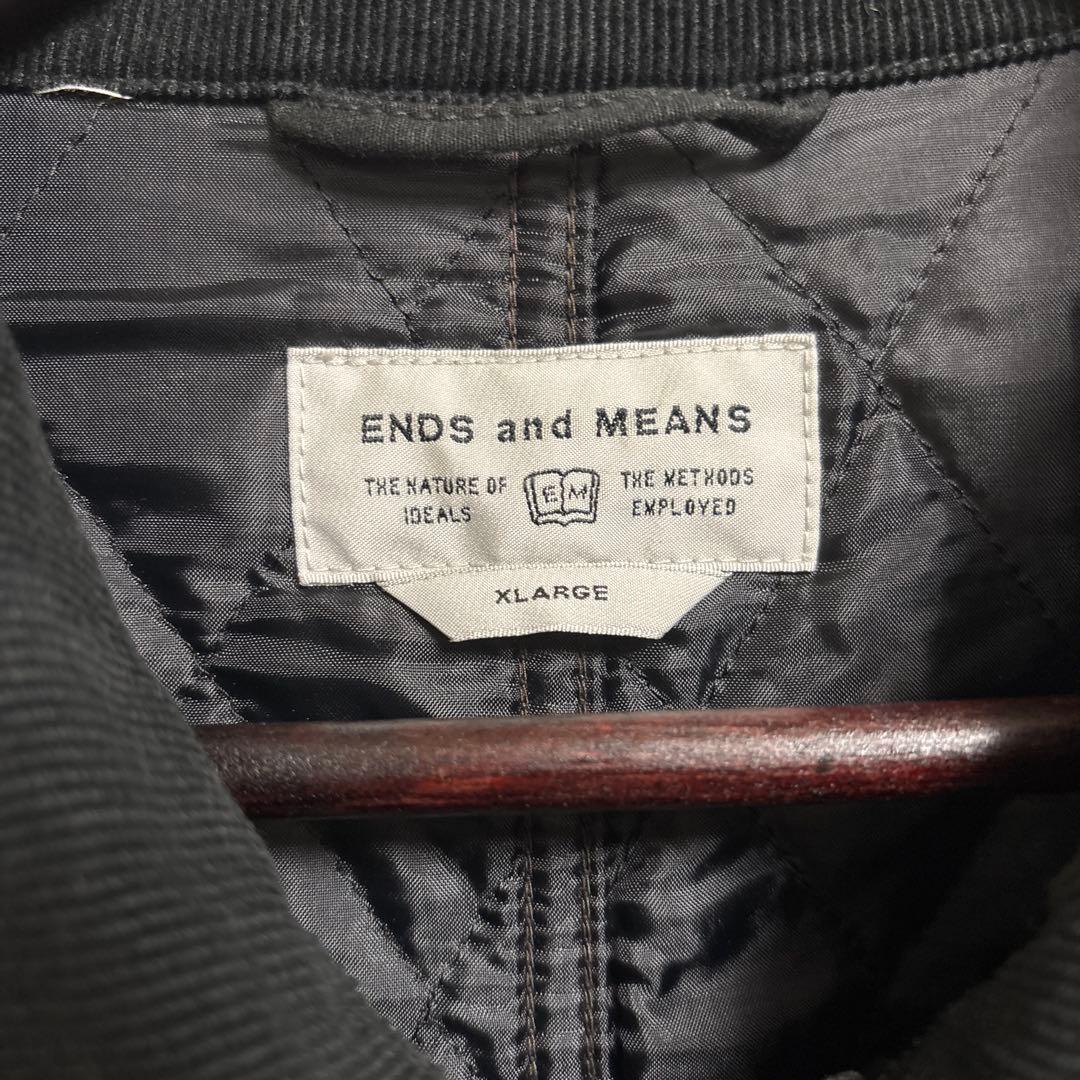 ENDS and MEANS キルティードカバーオールフェードブラック XL