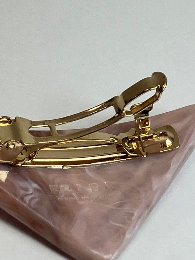 PRADA プラダ ロゴ バレッタ ピンク マーブル 【4201】