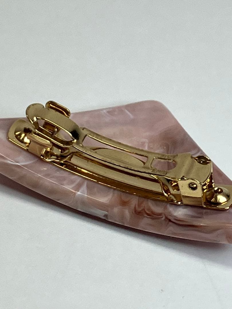 PRADA プラダ ロゴ バレッタ ピンク マーブル 【4201】