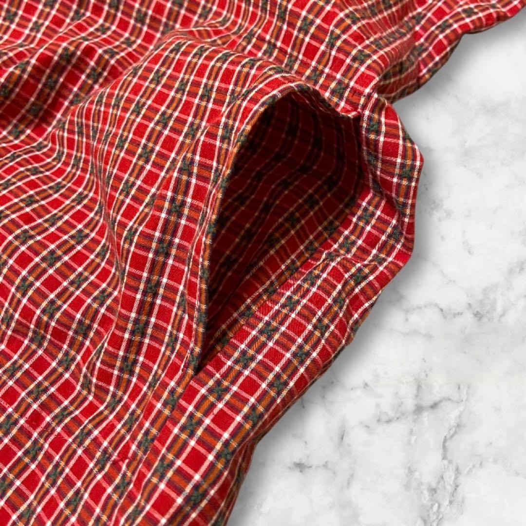 【人気】PINK HOUSE フリルチェック長袖ワンピース ロング丈 フード付