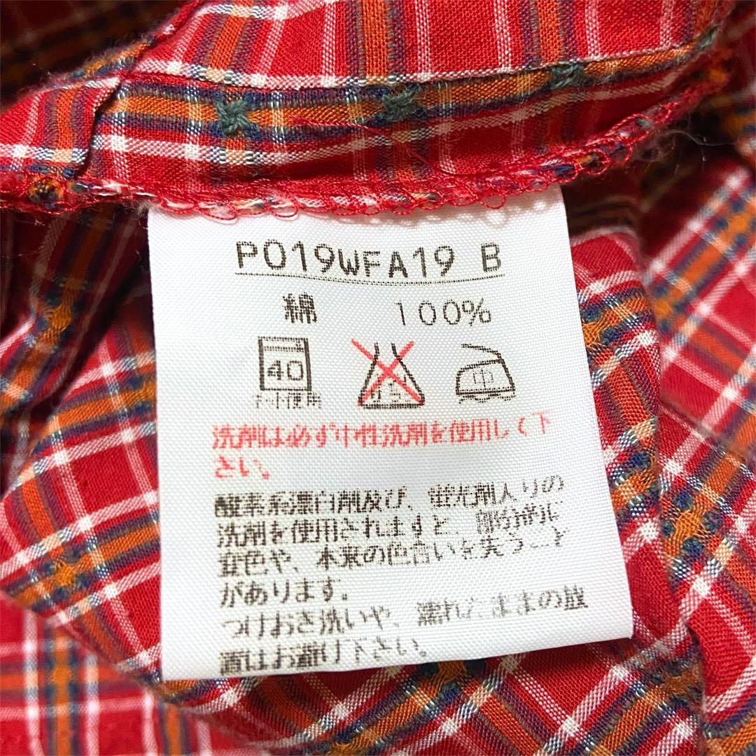 【人気】PINK HOUSE フリルチェック長袖ワンピース ロング丈 フード付