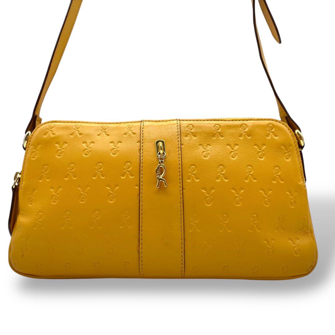 【美品】ロベルタディカメリーノ ショルダーバッグ ミヌエット ハニーイエロー