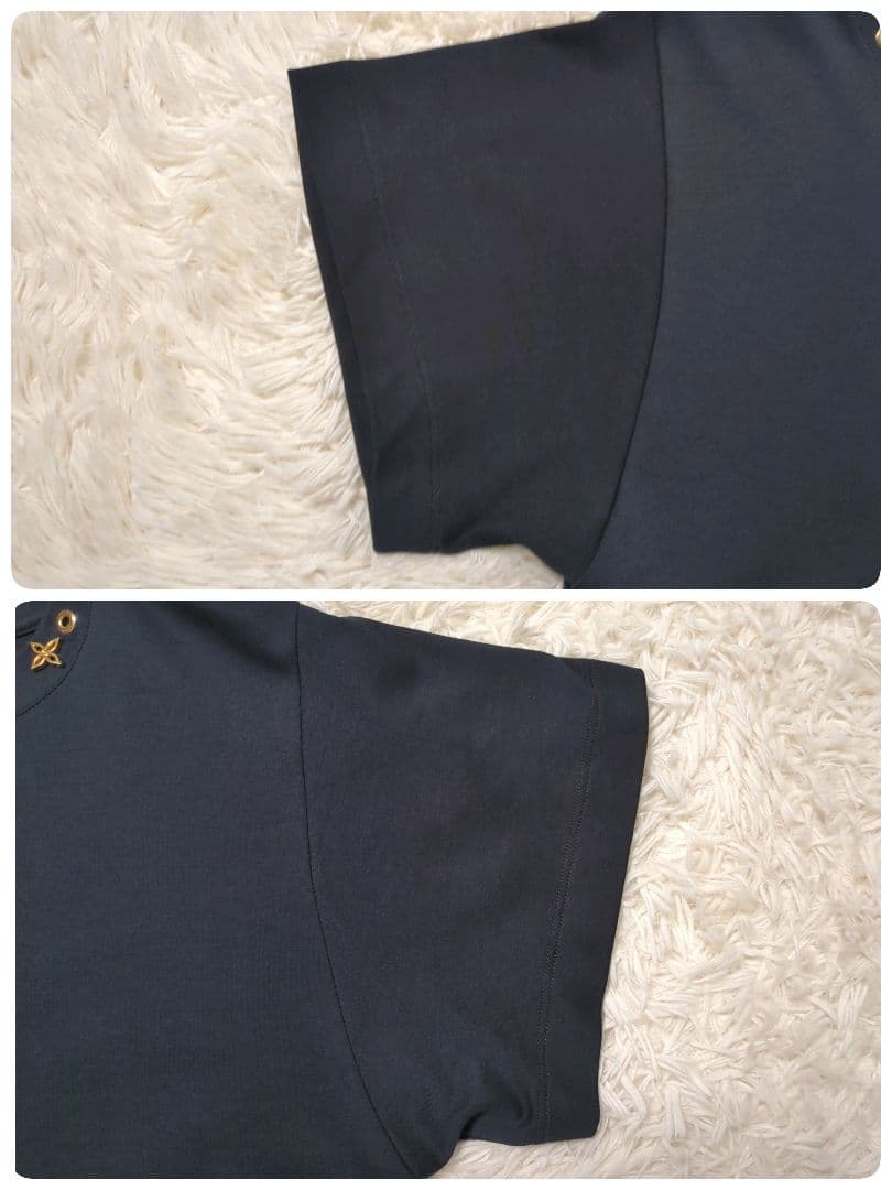 【入手困難・美品】ルイヴィトン☆サイドストラップTシャツ ゴールドモノグラム 黒