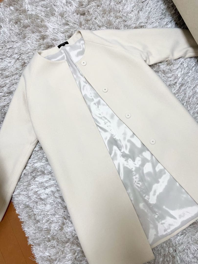 【値下げ中】Theory ロングコート / アイボリーM