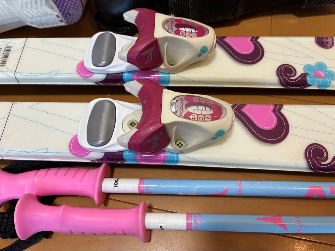 美品ROSSIGNOL スキー板140cm 身長135〜155cm用おまけ付き