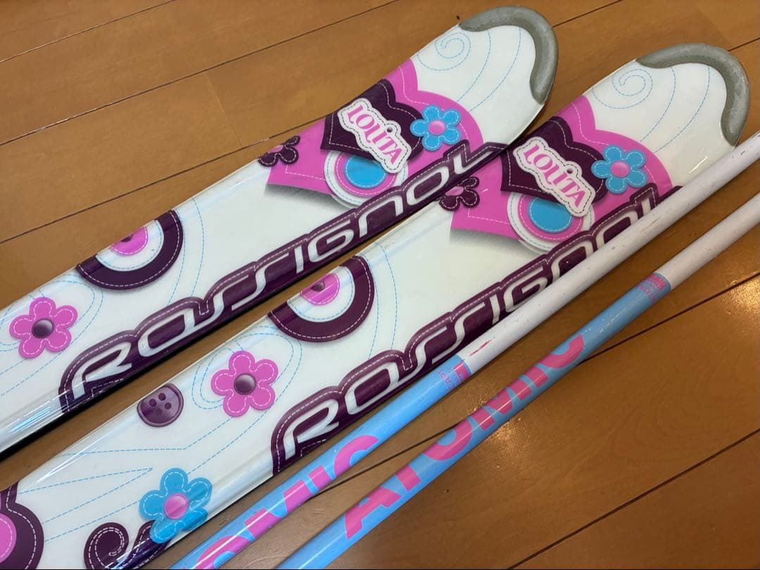 美品ROSSIGNOL スキー板140cm 身長135〜155cm用おまけ付き