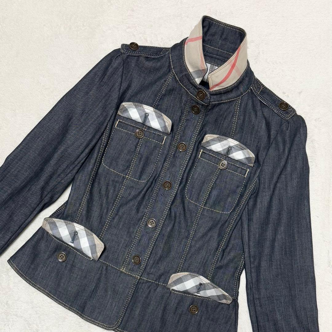 未使用 バーバリーロンドン デニムジャケット メガチェック Gジャン レディース