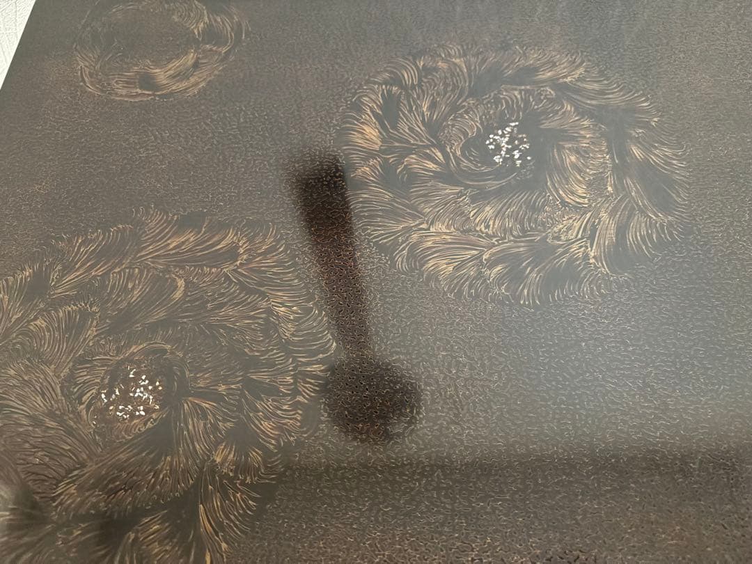 津軽塗？巻足螺鈿花台(大型)平卓　飾り台　盆栽台