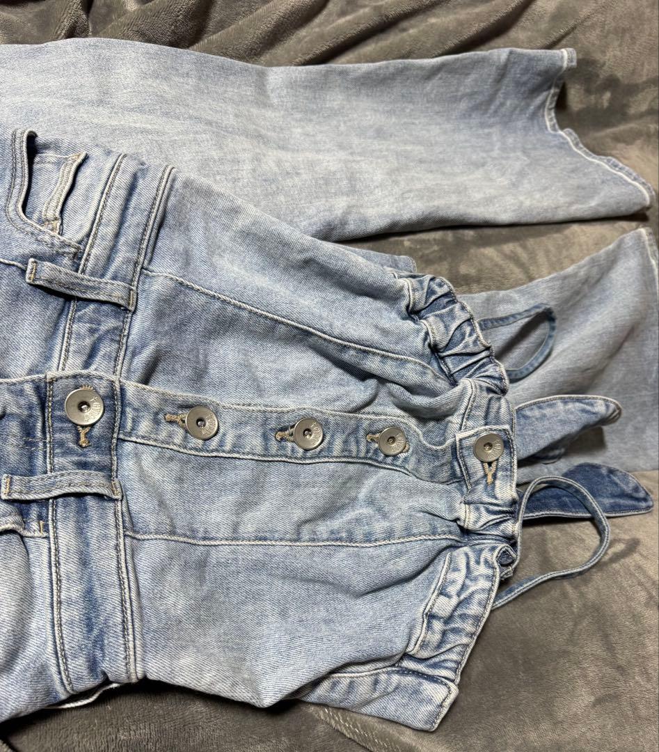 GYDA ジェイダ バックデニムロンパース ライトブルー Sサイズ