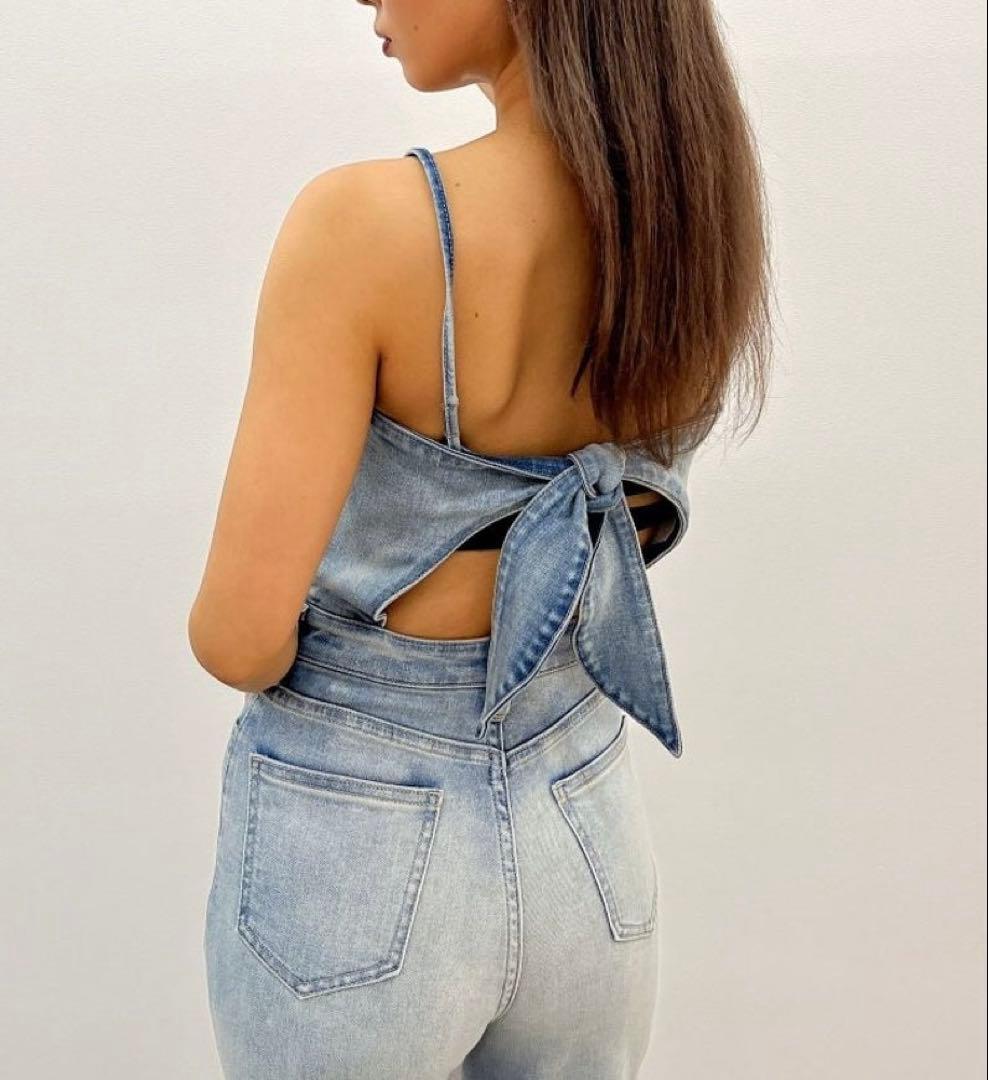 GYDA ジェイダ バックデニムロンパース ライトブルー Sサイズ